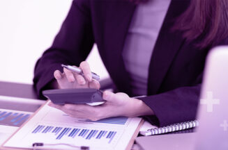 Business professional analyzing a financial spreadsheet representing efficient accounts receivable processes
